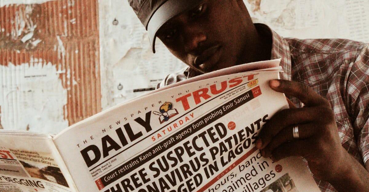 Person reading newspaper