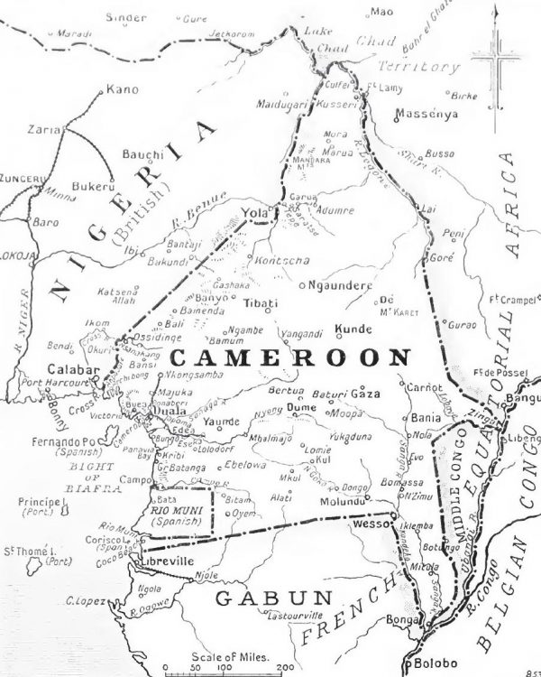 Carte du Kamerun allemand 1884