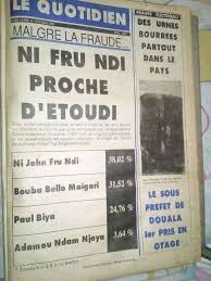 Un article de journal dit que Ni John est proche d'Etoudi