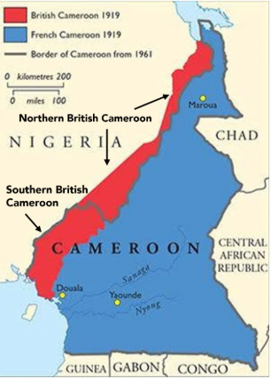 Carte des Camerouns 1919